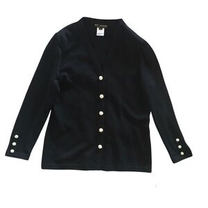 St. John Sweater Cardigan Jacket Rhinestone Buttons Santana Knit 16 Vintage